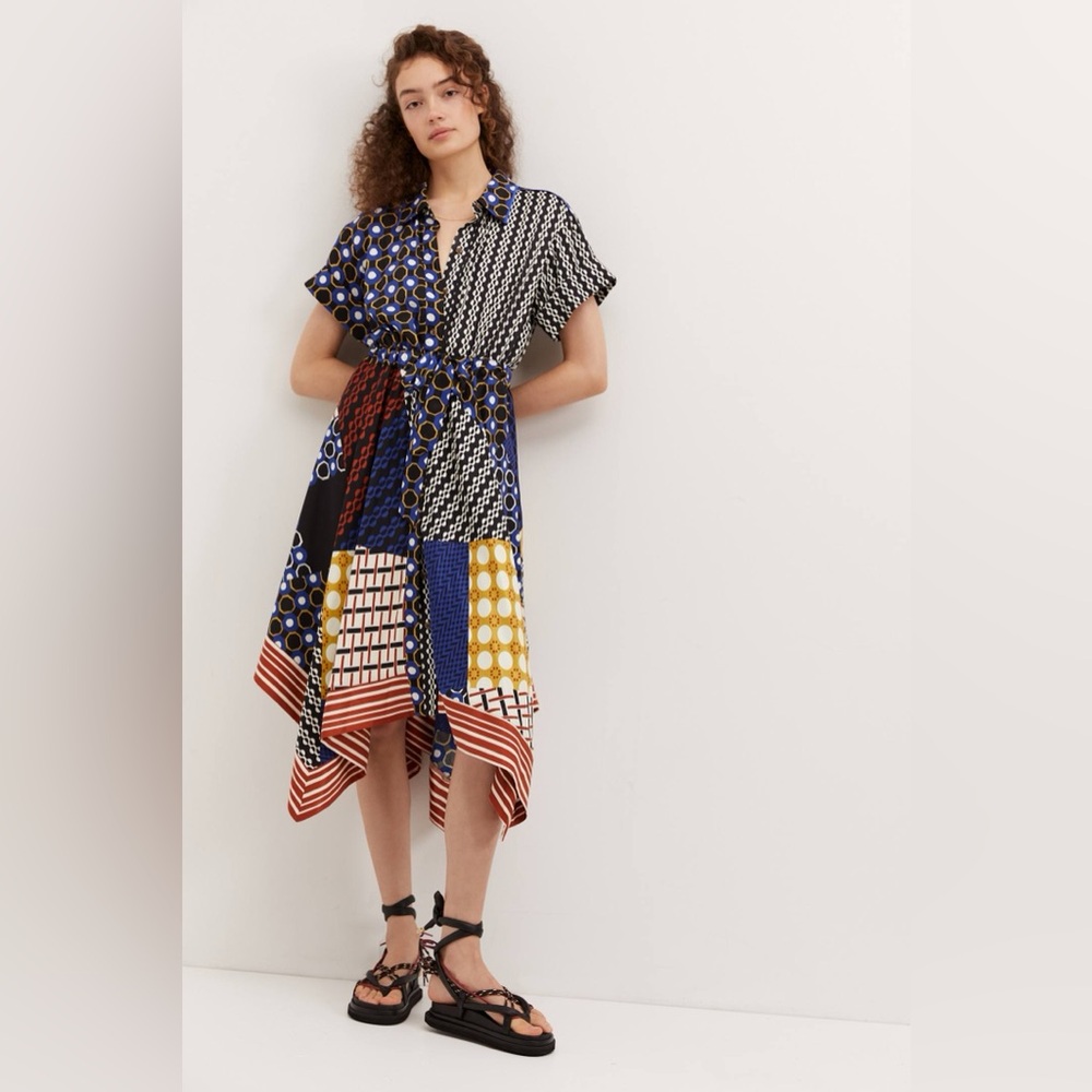 Anthropologie Contrast Midi Shirtdress